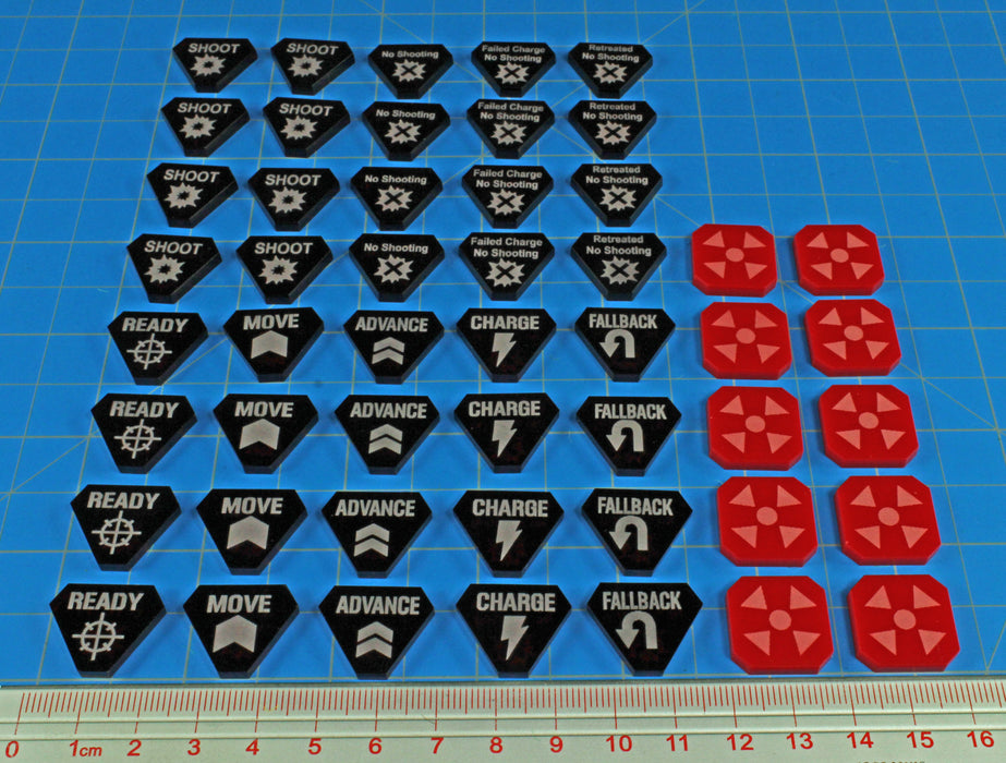 LITKO Combat Token Set Compatible with Warhammer: Kill Team, Translucent Red & Red (50)-Tokens-LITKO Game Accessories