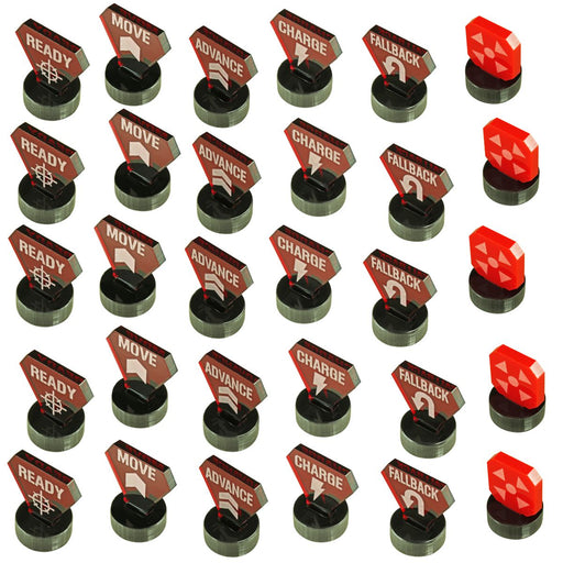 LITKO Combat Mega-Marker Set Compatible with Warhammer: Kill Team, Translucent Red & Red (30)-Tokens-LITKO Game Accessories