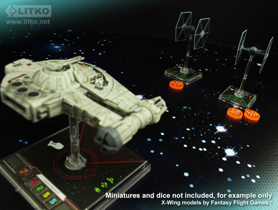 LITKO Space Fighter 2nd Edition Jammed Tokens, Fluorescent Orange (10)-Tokens-LITKO Game Accessories
