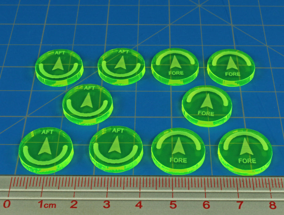 LITKO Space Fighter 2nd Edition Reinforce Tokens, Fluorescent Green (10)-Tokens-LITKO Game Accessories