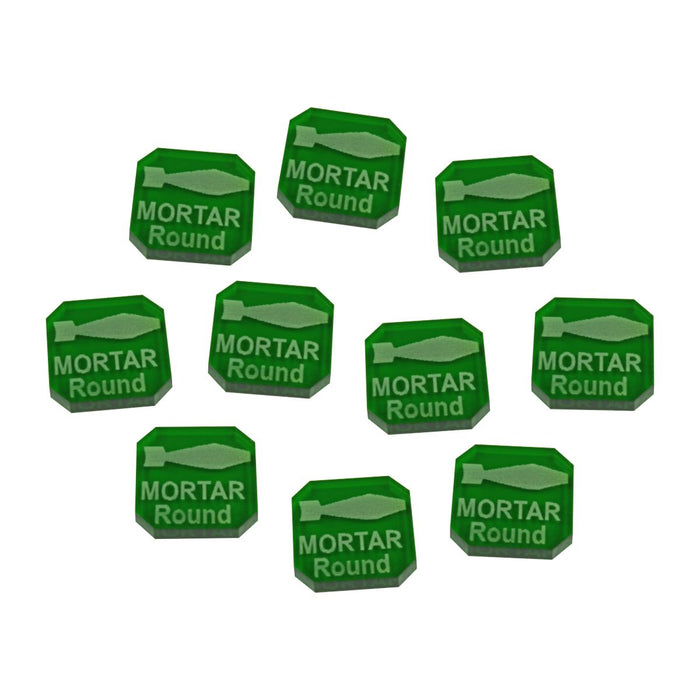 Gaslands Miniatures Game Mortar Round Ammo Tokens, Translucent Green (10)-Tokens-LITKO Game Accessories