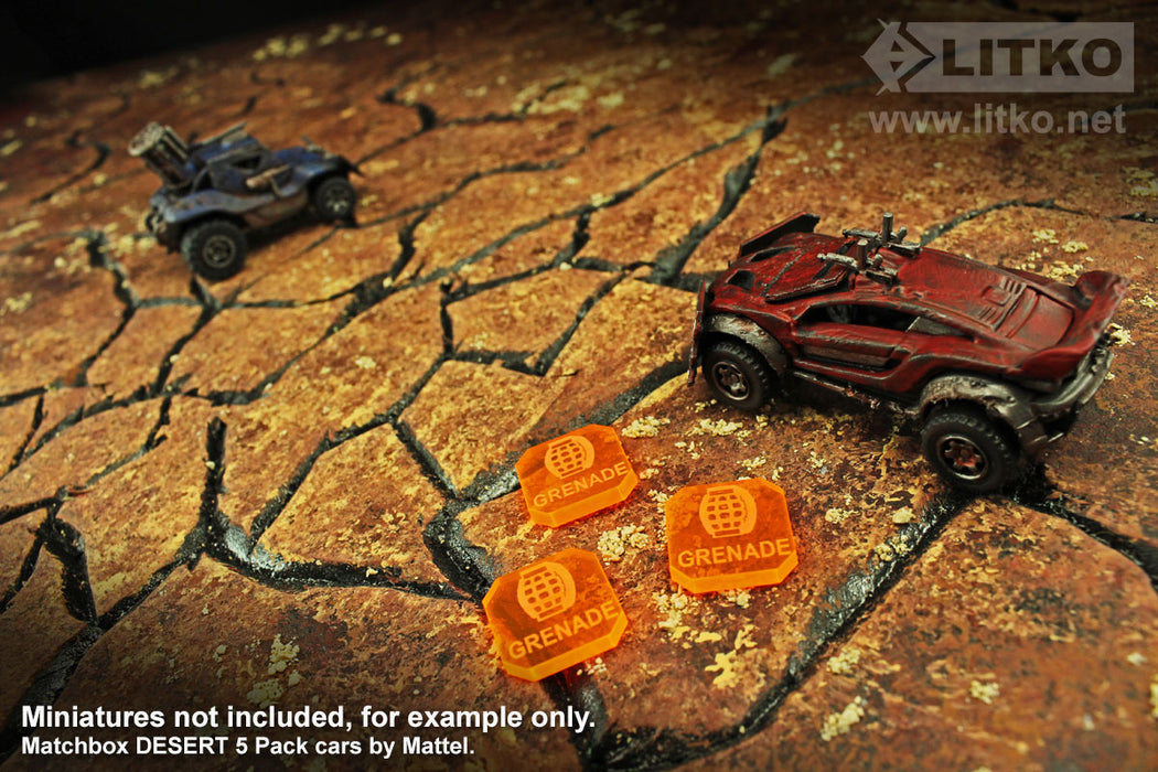 Gaslands Miniatures Game Grenade Tokens, Fluorescent Orange (10)-Tokens-LITKO Game Accessories