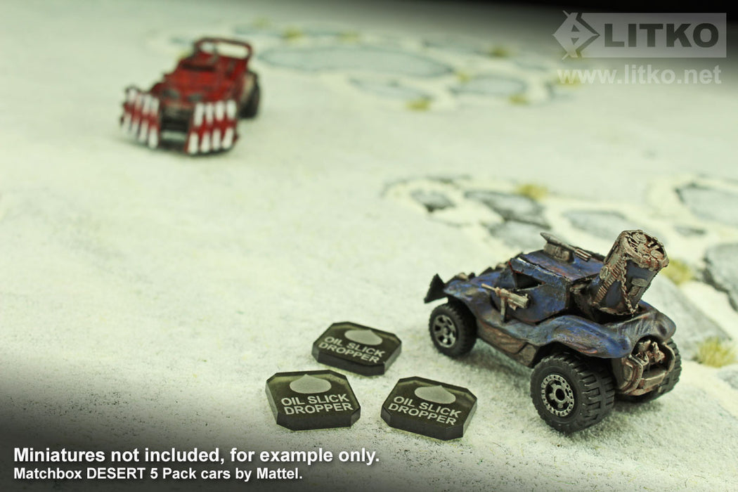 Gaslands Miniatures Game Oil Slick Dropper Ammo Tokens, Translucent Grey (10) - LITKO Game Accessories