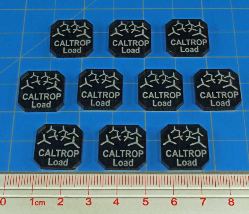 Gaslands Miniatures Game Caltrop Load Ammo Tokens, Translucent Grey (10)-Tokens-LITKO Game Accessories
