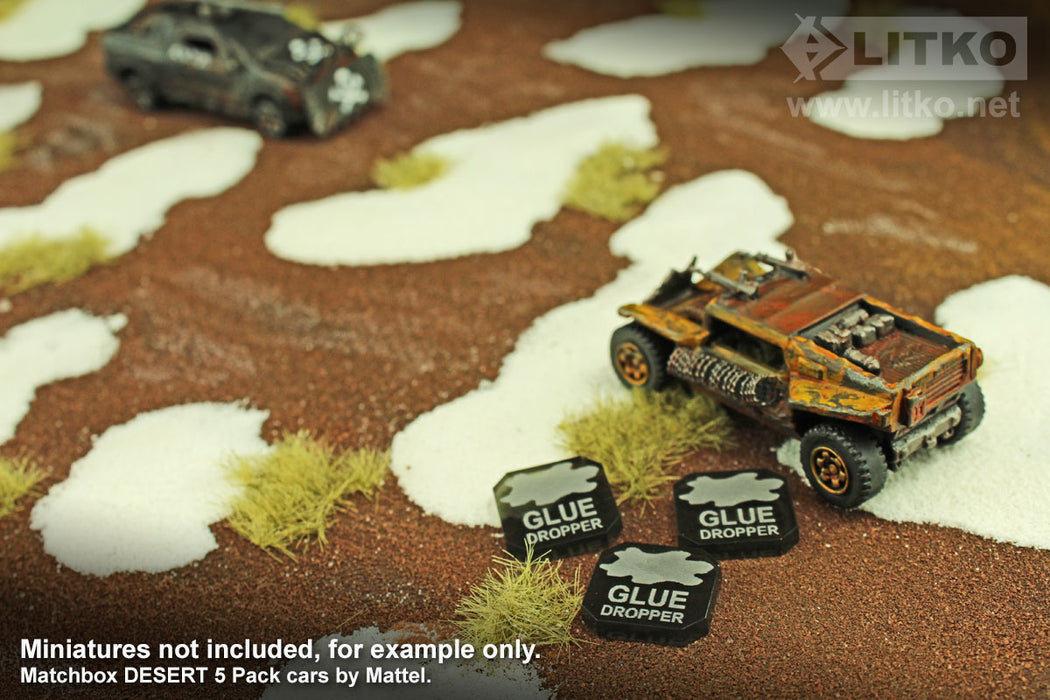 Gaslands Miniatures Game Glue Dropper Ammo Tokens, Translucent Grey (10)-Tokens-LITKO Game Accessories