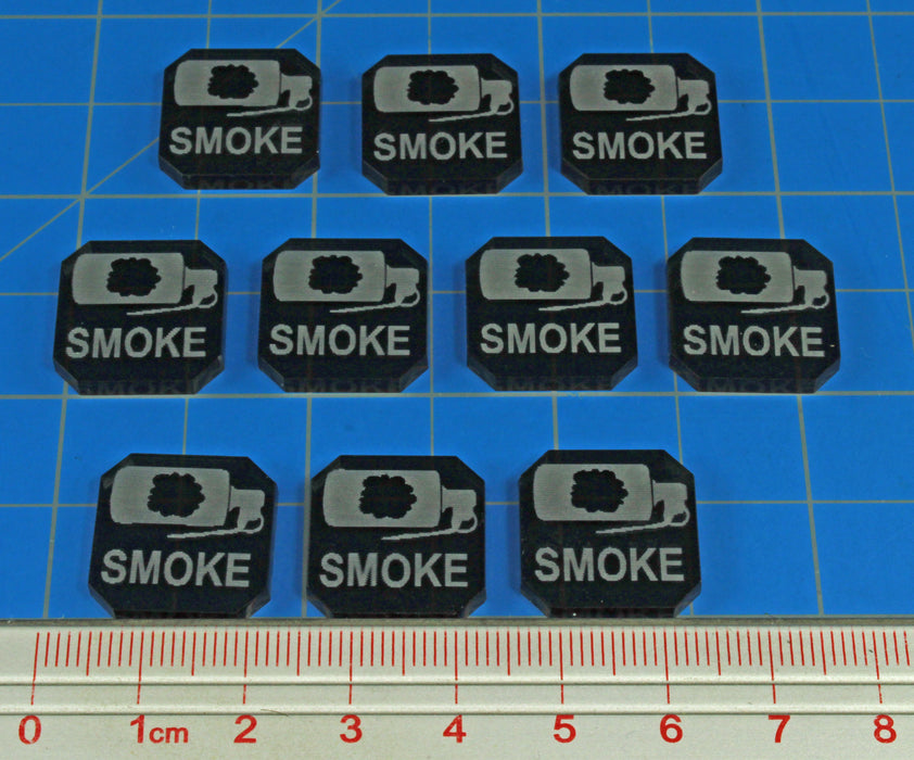 Gaslands Miniatures Game Smoke Ammo Tokens, Translucent Grey (10) - LITKO Game Accessories