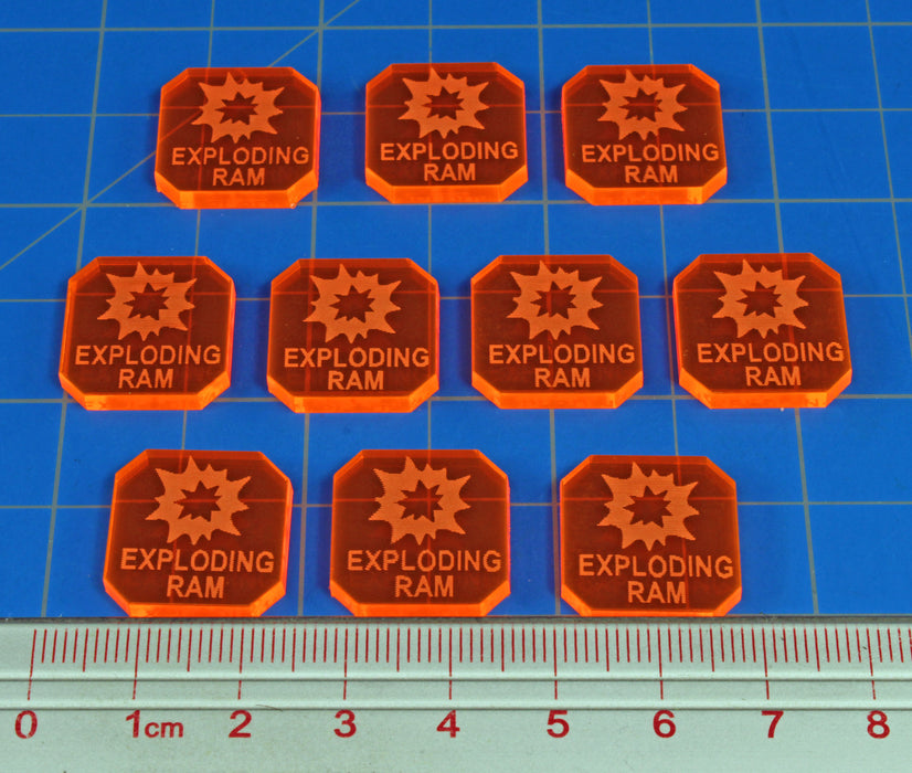 Gaslands Miniatures Game Exploding Ram Ammo Tokens, Fluorescent Orange (10)-Tokens-LITKO Game Accessories