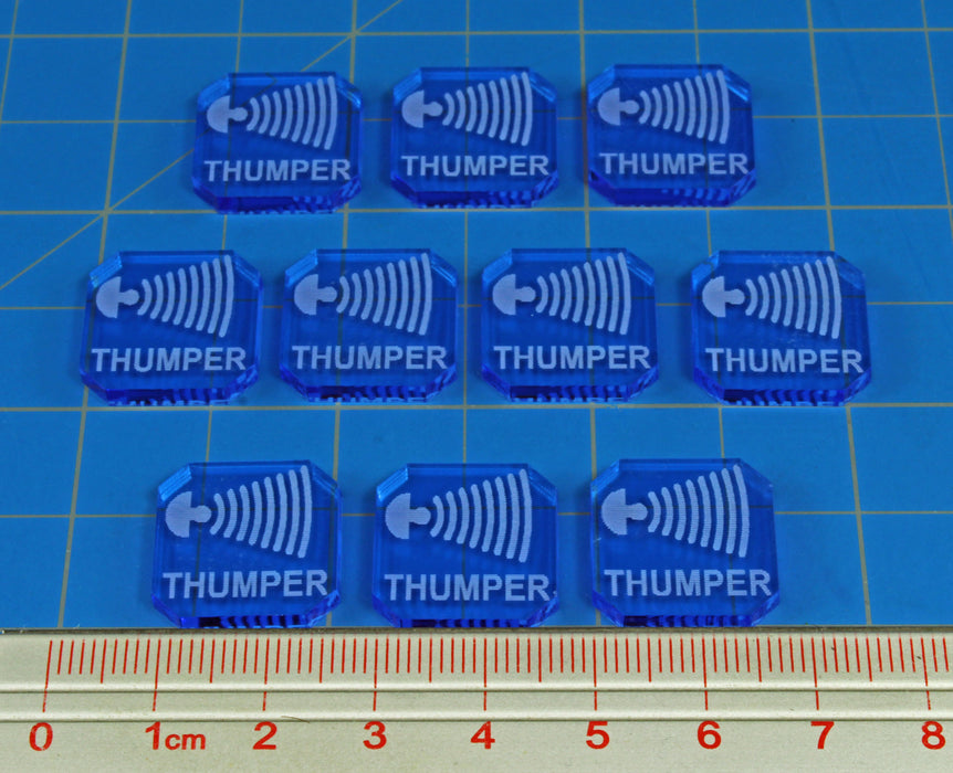 Gaslands Miniatures Game Thumper Ammo Token, Fluorescent Blue (10)-Tokens-LITKO Game Accessories