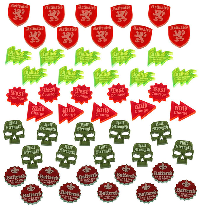 LITKO Game Upgrade Set Compatible with Lion Rampant, Multi-color (50)-Tokens-LITKO Game Accessories