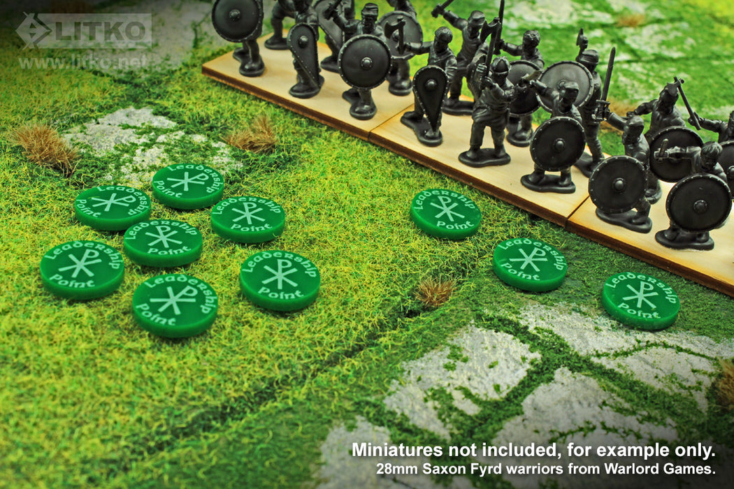 LITKO Leadership Point Tokens Compatible with Dux Bellorum, Green (10)-Tokens-LITKO Game Accessories