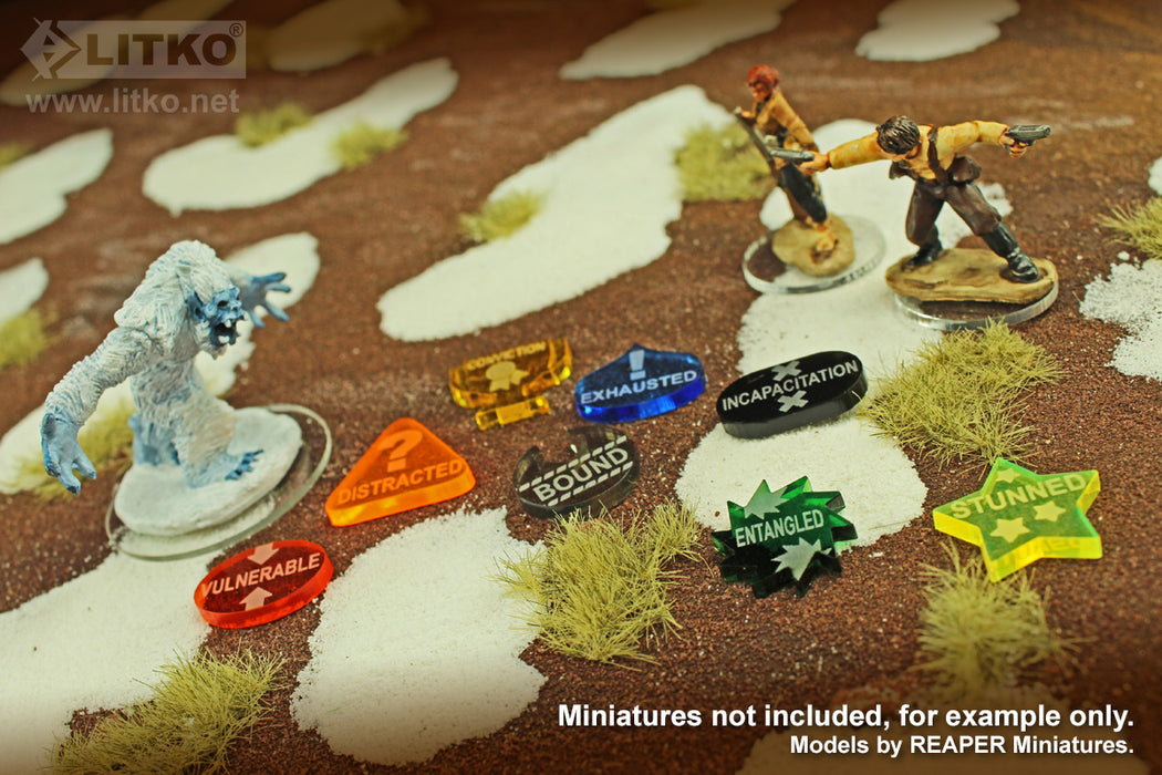 LITKO Adventure Token Set compatible with the Savage Worlds Game System, Multi-Color (40)-Tokens-LITKO Game Accessories