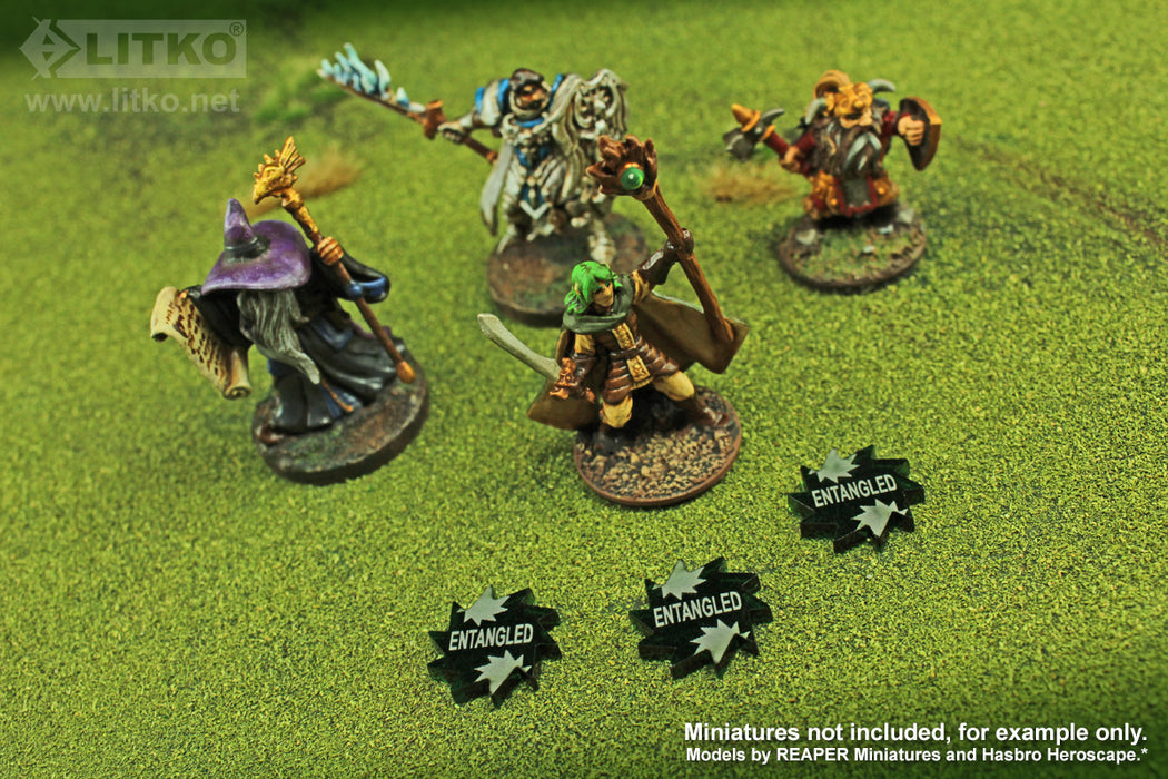 LITKO Entangled Tokens compatible with the Savage Worlds Game System, Translucent Green (10)-Tokens-LITKO Game Accessories