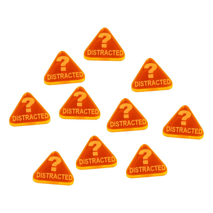 LITKO Distracted Tokens compatible with the Savage Worlds Game System, Fluorescent Orange (10)-Tokens-LITKO Game Accessories