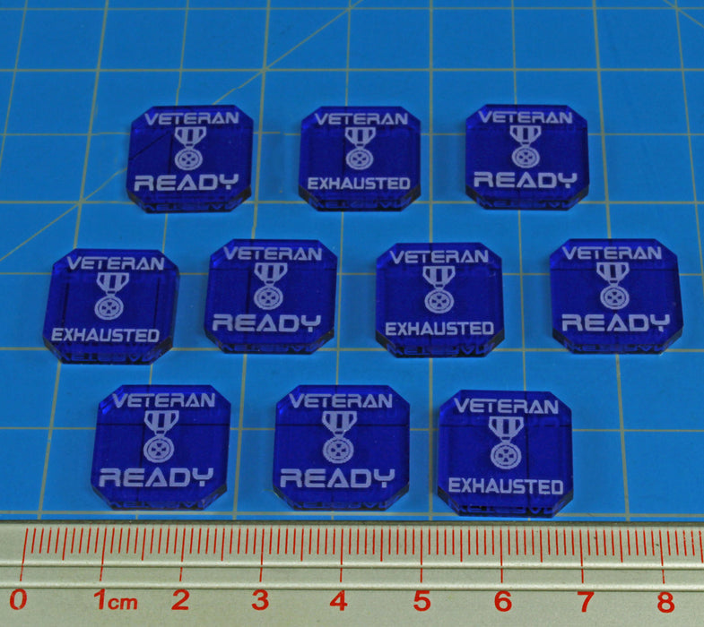 LITKO Double Sided Veteran Ship Tokens Compatible with SW: Armada, Translucent Blue (10)-Tokens-LITKO Game Accessories