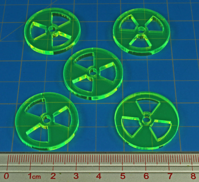 LITKO Large Radiation Tokens, Fluorescent Green (10)-Tokens-LITKO Game Accessories