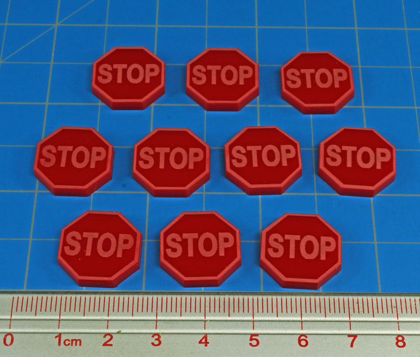 LITKO Stop Sign Tokens, Red (10)-Tokens-LITKO Game Accessories