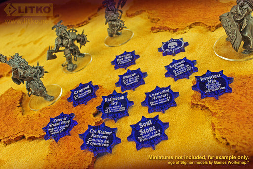 LITKO Double-Sided Arcane Objectives Token Set Warhammer: Age of Sigmar: General's Handbook (2019) (11)-Tokens-LITKO Game Accessories