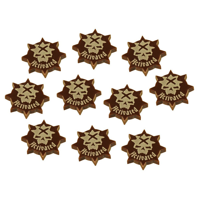 LITKO Activated Token Set Compatible with War Cry, Brown (10)-Tokens-LITKO Game Accessories