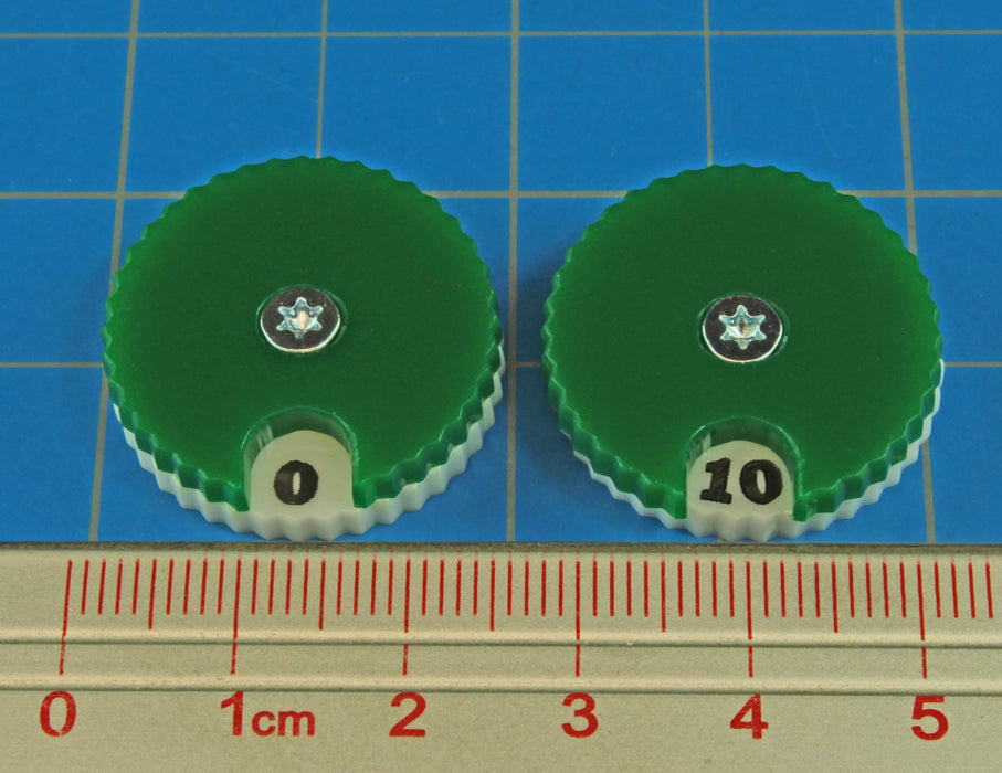 LITKO Circular Combat Dials, Numbered 0-10, Green (2)-Status Dials-LITKO Game Accessories