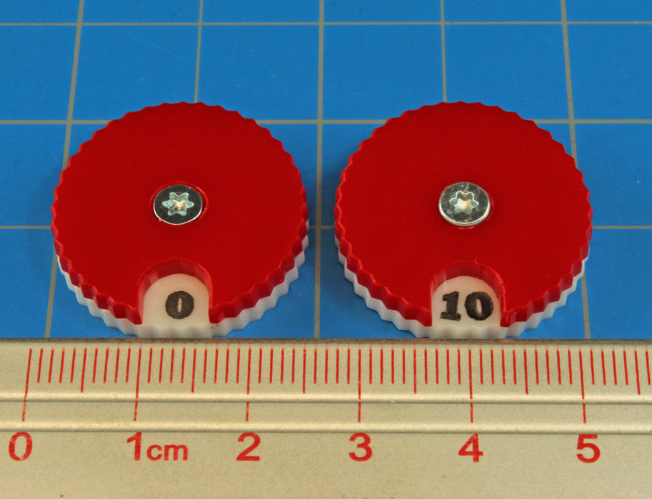 LITKO Circular Combat Dials, Numbered 0-10, Red (2)-Status Dials-LITKO Game Accessories