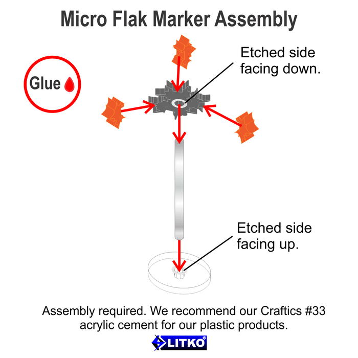 LITKO Micro Flak Marker Set, Translucent Grey & Fluorescent Amber (5) - LITKO Game Accessories