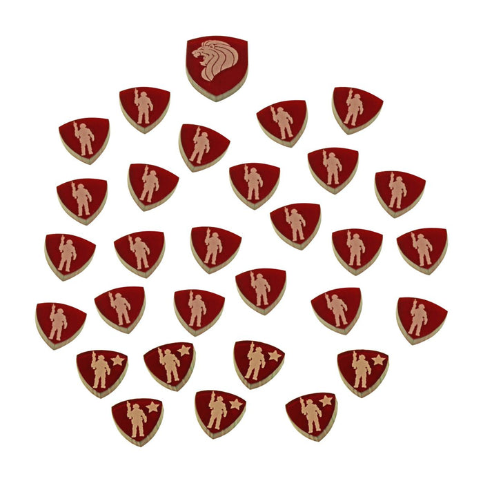 LITKO Red Player House and Force Tokens compatible with Dune Board Game, Translucent Red (30)-Tokens-LITKO Game Accessories
