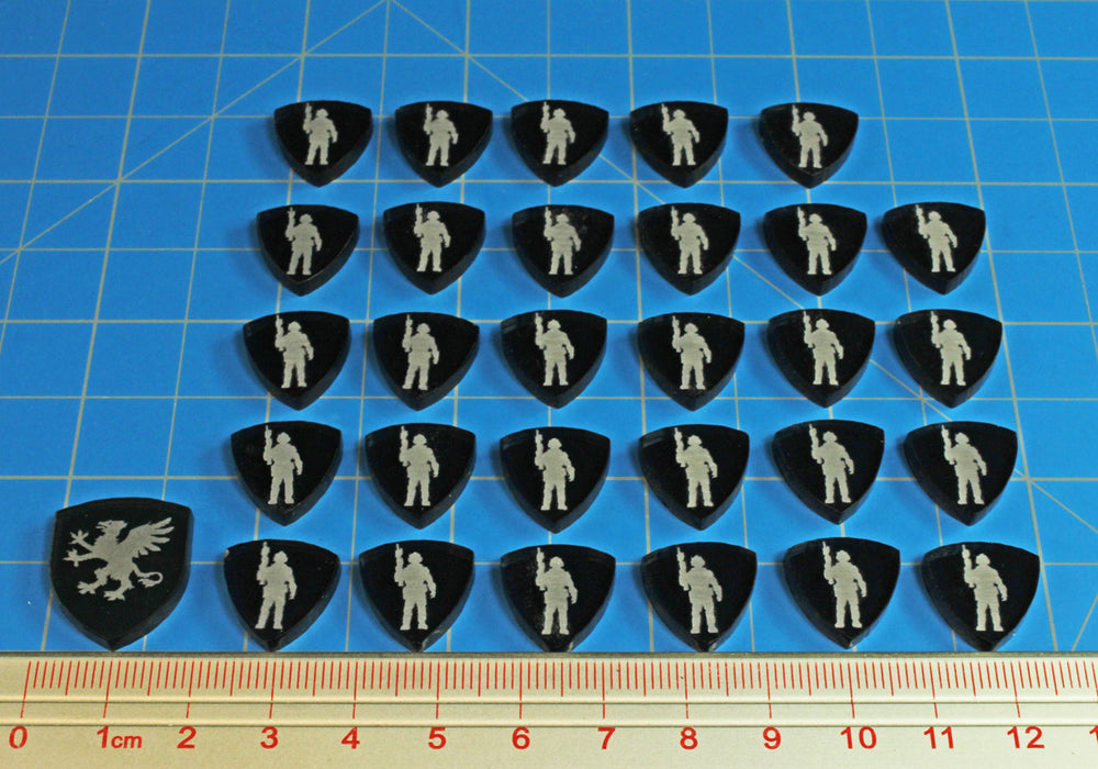 LITKO Black Player House and Force Tokens compatible with Dune Board Game, Translucent Grey (30) - LITKO Game Accessories