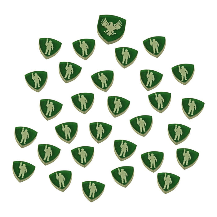 LITKO Green Player House and Force Tokens compatible with Dune Board Game, Translucent Green (30)-Tokens-LITKO Game Accessories