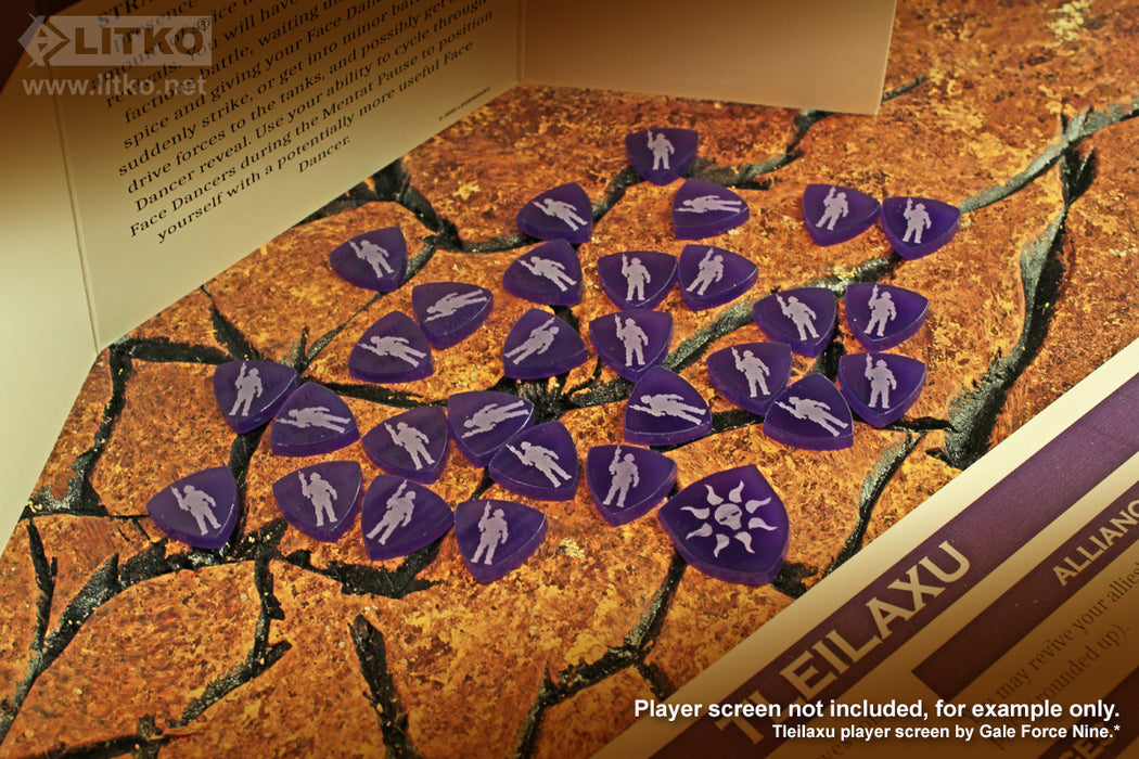 LITKO Purple Player House and Force Tokens compatible with Dune Board Game, Purple (30)-Tokens-LITKO Game Accessories