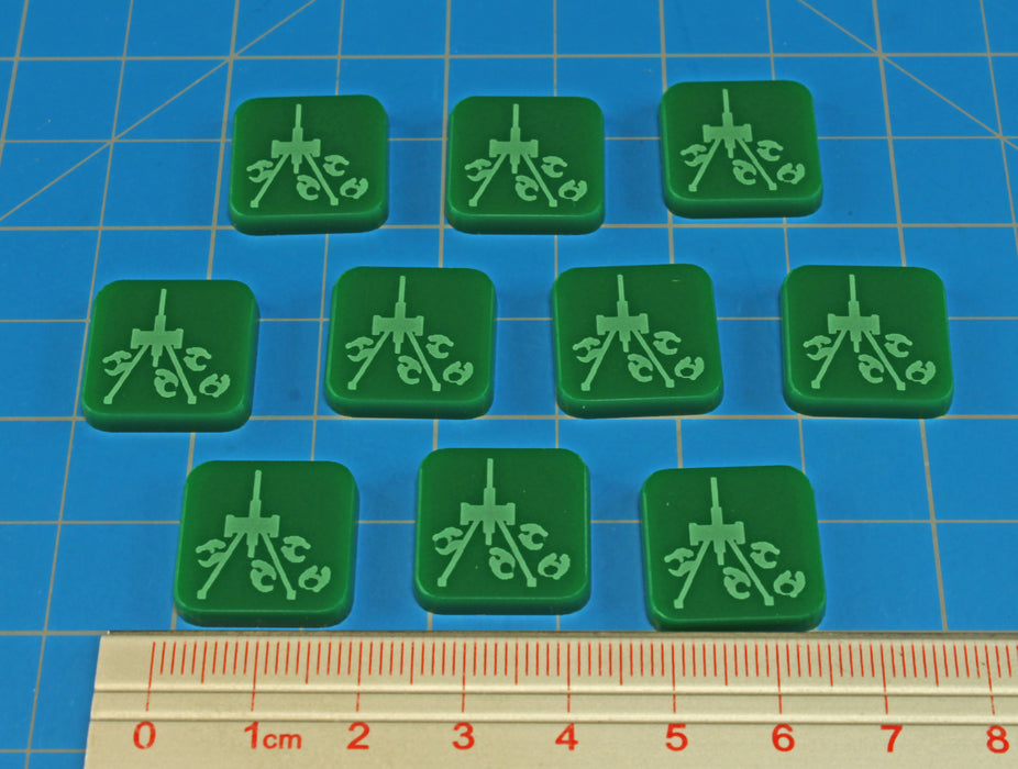 LITKO Allied Artillery Ground Target Tokens Compatible with BRS, Green (10)-Tokens-LITKO Game Accessories