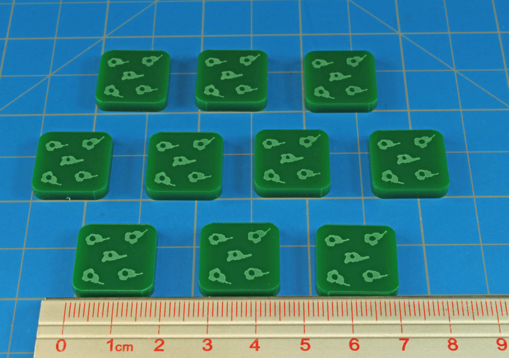 LITKO Allied Infantry Ground Target Tokens Compatible with BRS, Green (10)-Tokens-LITKO Game Accessories