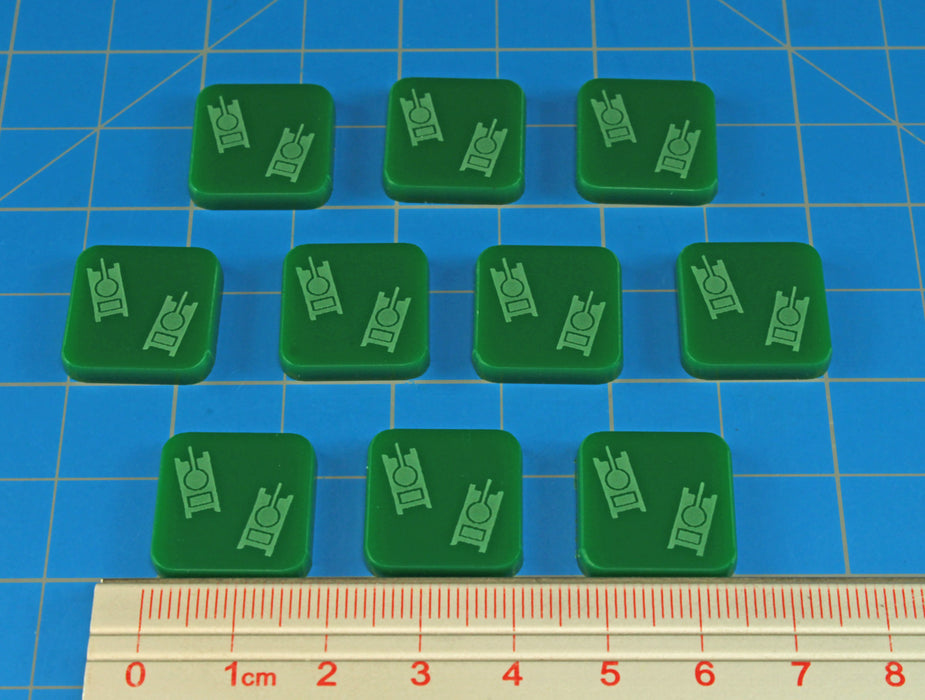 LITKO Allied Tank Ground Target Tokens Compatible with BRS, Green (10)-Tokens-LITKO Game Accessories
