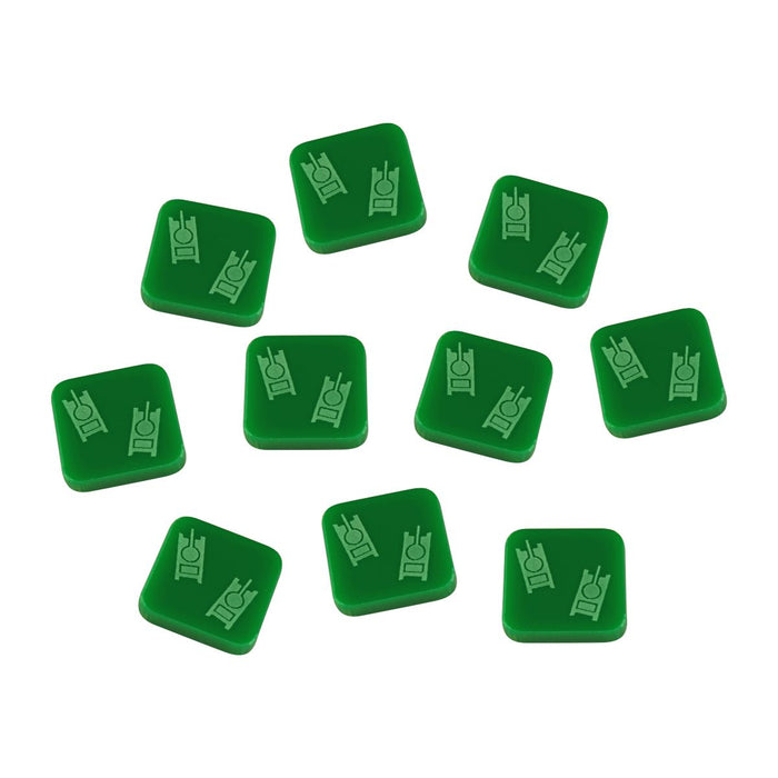 LITKO Allied Tank Ground Target Tokens Compatible with BRS, Green (10)-Tokens-LITKO Game Accessories