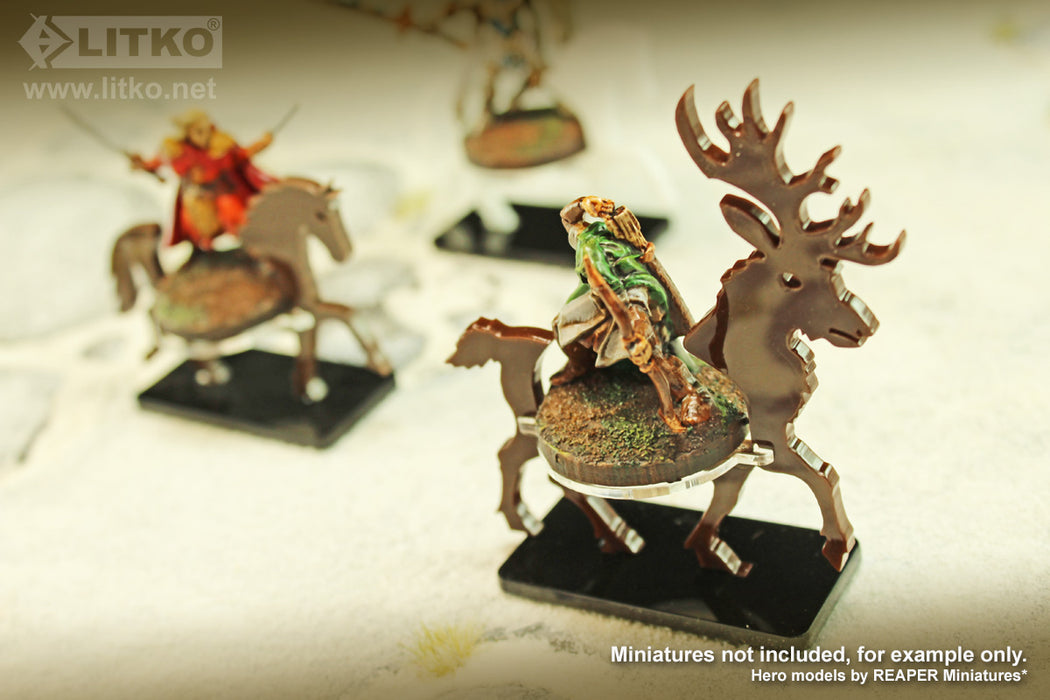 LITKO Stag Character Mount with 25x50mm Rectangle Base, Brown-Character Mount-LITKO Game Accessories