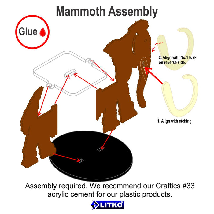 LITKO Mammoth Character Mount with 3-inch Circular Base, Brown-Character Mount-LITKO Game Accessories