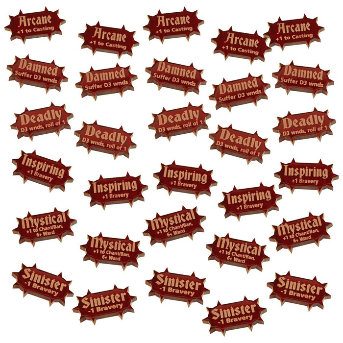 LITKO Mysterious Terrain Token Set Compatible with AoS 3rd Edition, Translucent Red (30)-Tokens-LITKO Game Accessories