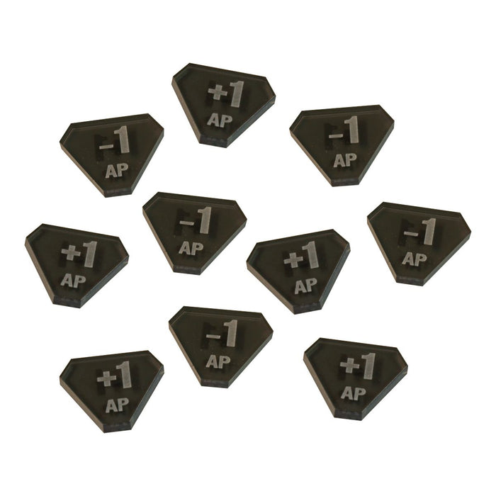 LITKO Action Point Modifier Tokens Compatible with WH: KT 2nd Edition, Translucent Grey (10)-Tokens-LITKO Game Accessories