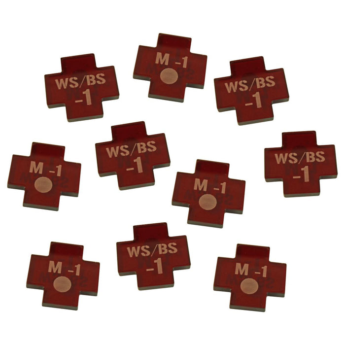 LITKO Half Health Tokens Compatible with WH: KT 2nd Edition, Translucent Red (10)-Tokens-LITKO Game Accessories