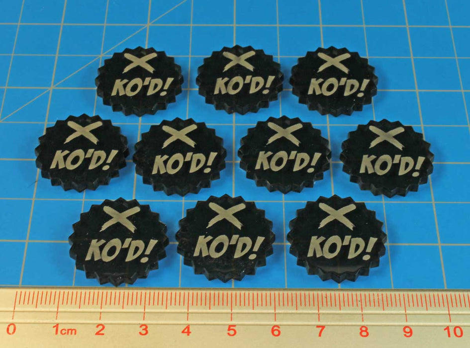 LITKO Knocked Out Tokens Compatible with Crisis Protocol, Translucent Grey (10)-Tokens-LITKO Game Accessories