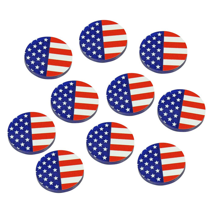 LITKO Premium Printed WWII Large Faction Tokens, USA Stars & Stripes (10)-Tokens-LITKO Game Accessories