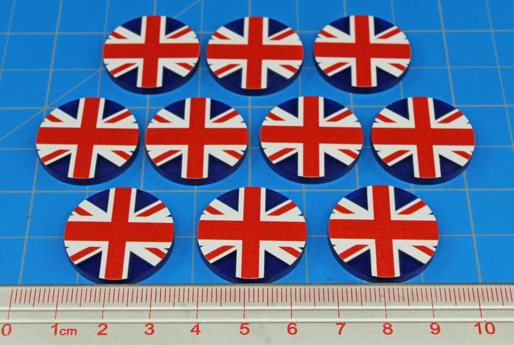LITKO Premium Printed WWII Large Faction Tokens, Great Britain Union Jack (10)-Tokens-LITKO Game Accessories