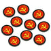 LITKO Premium Printed WWII Large Faction Tokens, Russia Hammer & Sickle (10)-Tokens-LITKO Game Accessories