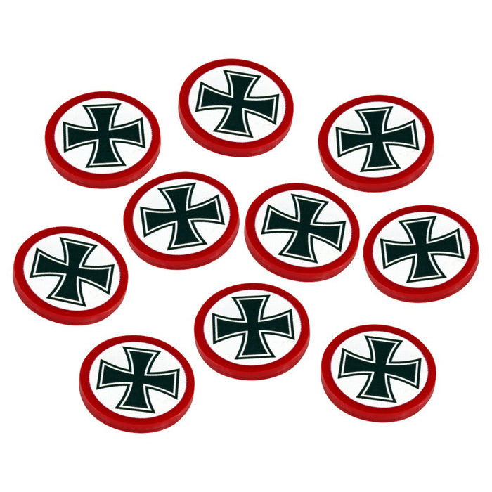 LITKO Premium Printed WWII Large Faction Tokens, German Iron Cross (10)-Tokens-LITKO Game Accessories