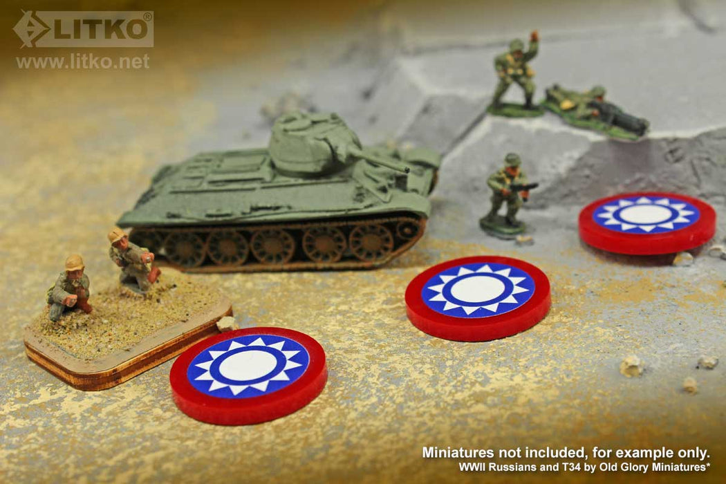 LITKO Premium Printed WWII Large Faction Tokens, Republic of China (10)-Tokens-LITKO Game Accessories