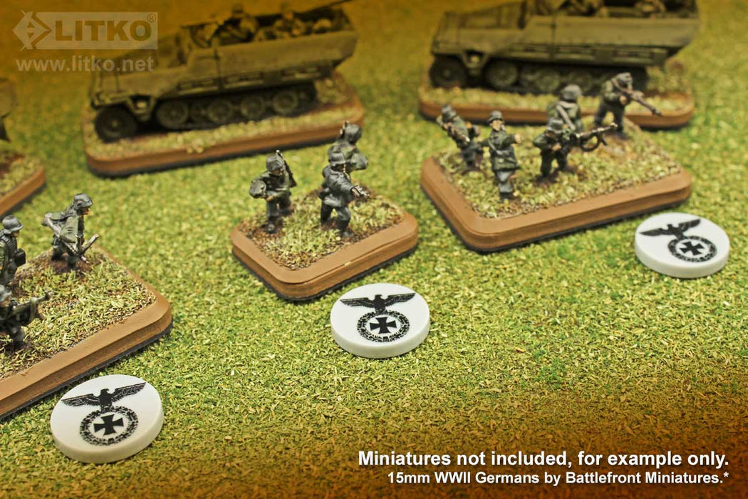 LITKO Premium Printed WWII North Africa Campaign Tokens, Axis Command (10)-Tokens-LITKO Game Accessories