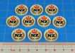 LITKO Premium Printed WWII North Africa Campaign Tokens, New Zealand Expeditionary Force (10)-Tokens-LITKO Game Accessories