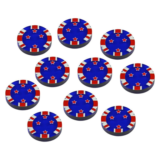 LITKO WWII Pacific Theater New Zealand Forces Tokens (10)-Tokens-LITKO Game Accessories