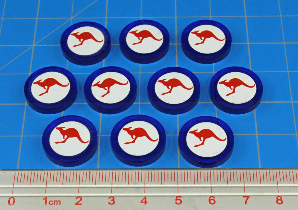 LITKO Premium Printed WWII Pacific Theater Tokens, Australian Air Force Roundel (10)-Tokens-LITKO Game Accessories