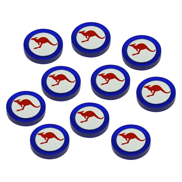 LITKO Premium Printed WWII Pacific Theater Tokens, Australian Air Force Roundel (10)-Tokens-LITKO Game Accessories
