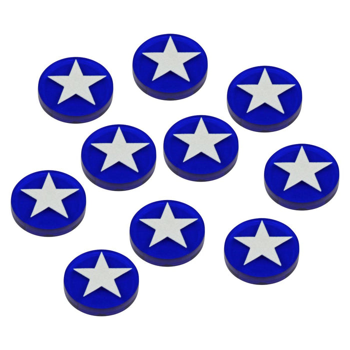 LITKO Premium Printed WWII Pacific Theater Tokens, American Air Force Roundel (10)-Tokens-LITKO Game Accessories